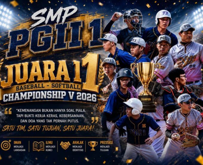 Prestasi Membanggakan! Tim Baseball SMP PGII 1 Bandung Raih Juara 1 SAF Baseball-Softball Tournament V 2026